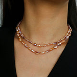 Purple-pink Irregular-shaped Pearl Necklace Gembea Jewelry