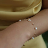 Love and the City Chain Pearl Bracelet - Gembea Jewelry