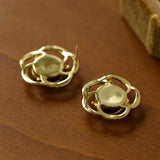 Tiger Eye Gemstone Camellia Earrings - Gembea Jewelry