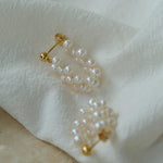 Hand-woven Freshwater Pearl Hoop Earring - Gembea Jewelry