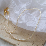Minimalist Rice Pearl Beaded Necklace-Gembea Jewelry