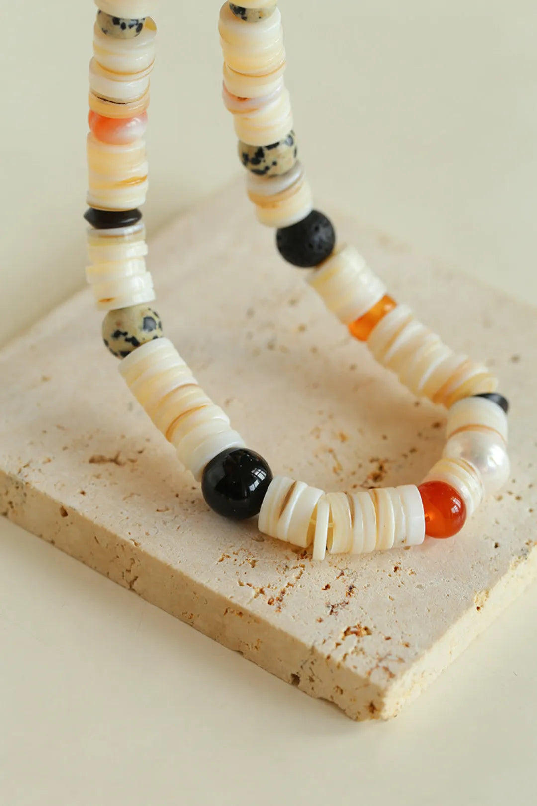 Sea's Embrace Mother of Pearl Beaded Necklace