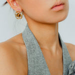 Tiger Eye Gemstone Camellia Earrings - Gembea Jewelry