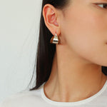 Simple Enamel Glaze Curved Hoop Earrings - Gembea Jewelry