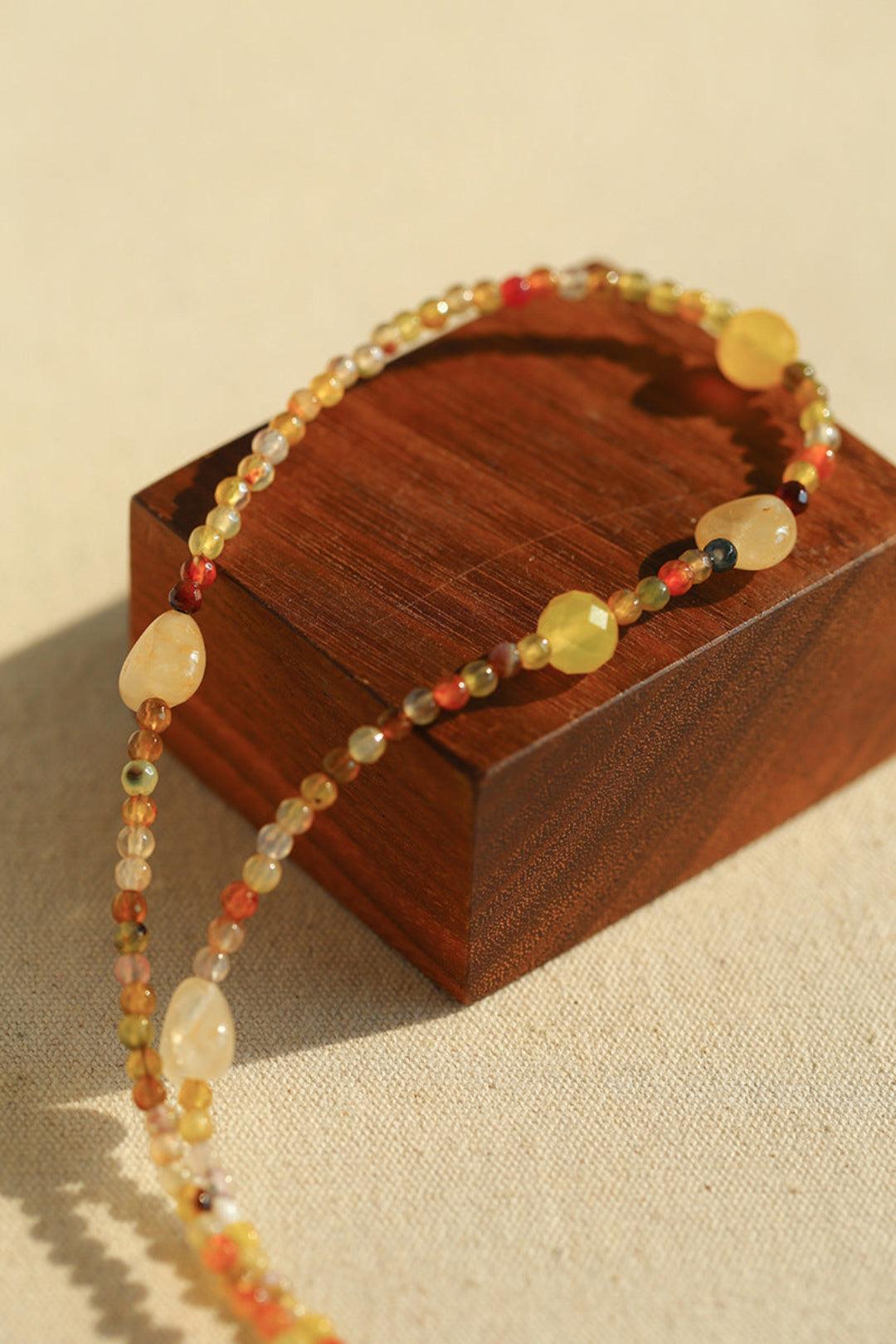 Spring Heartbeat Natural Stone Necklace - Gembea Jewelry