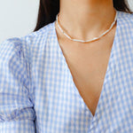 Spring Heartbeat Toothpick Pearl Necklace - Gembea Jewelry