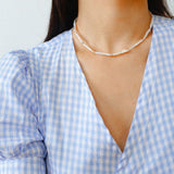 Spring Heartbeat Toothpick Pearl Necklace - Gembea Jewelry