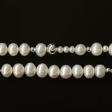 OT Buckle Long Chain Stitching Pearl Necklace - Gembea Jewelry