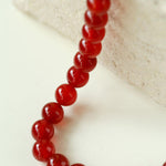 Vintage Red Agate Round Bead Necklace - Gembea Jewelry