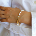 Y-shape Spliced Chain Pearl Bracelet - Gembea Jewelry