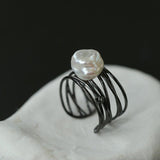 Multilayer Sterling Silver Pearl Ring - Gembea Jewelry