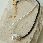 Gembea Jewelry Baroque Pearl Black Spinel Necklace