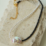 Gembea Jewelry Baroque Pearl Black Spinel Necklace