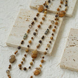 Long Woven Picture Stone Necklace - Gembea Jewelry
