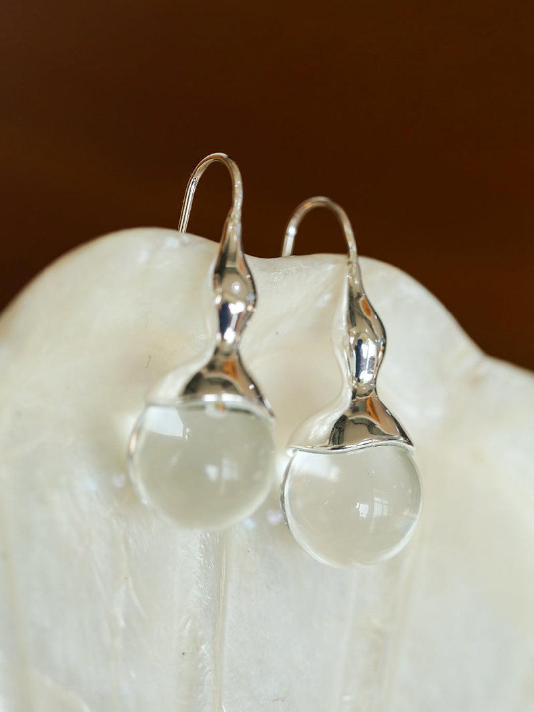 Red and Green Agate Gourd Ear Hook Earrings - Gembea Jewelry