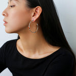Red Agate Tiger Eye Stone Metal Hoop Earrings - Gembea Jewelry