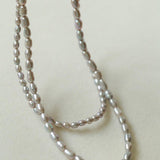 Grey Rice Pearl Necklace - Gembea Jewelry
