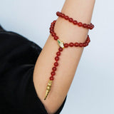 Red and Green Agate Snake Necklace - Gembea Jewelry