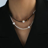 Sea's Embrace Series Pearl Black Agate Necklace - Gembea Jewelry