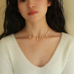 Overlay Natural Pearl Pendant Necklace - Gembea Jewelry