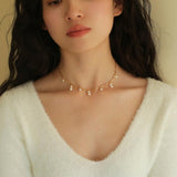 Overlay Natural Pearl Pendant Necklace - Gembea Jewelry