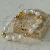 Magnetic Buckle Irregular Metal Pearl Bracelet - Gembea Jewelry