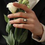 Vintage S925 Silver Synthetic Gemstone Ring - Gembea Jewelry