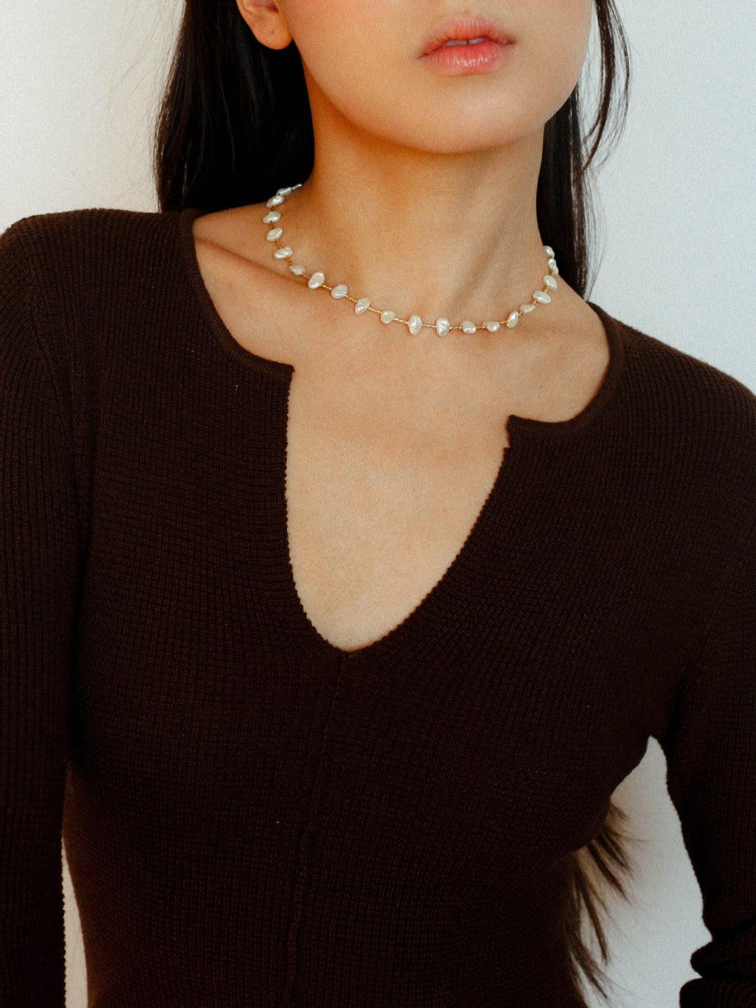 Starry Baroque Pearl Necklace - Gembea Jewelry