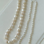Baroque Rice Pearl Beaded Necklace - Gembea Jewelry