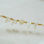 Custom White Shell Letter Pearl Necklace - Gembea Jewelry
