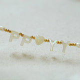 Custom White Shell Letter Pearl Necklace - Gembea Jewelry