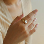 Multilayer Sterling Silver Pearl Ring - Gembea Jewelry