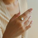 Multilayer Sterling Silver Pearl Ring - Gembea Jewelry