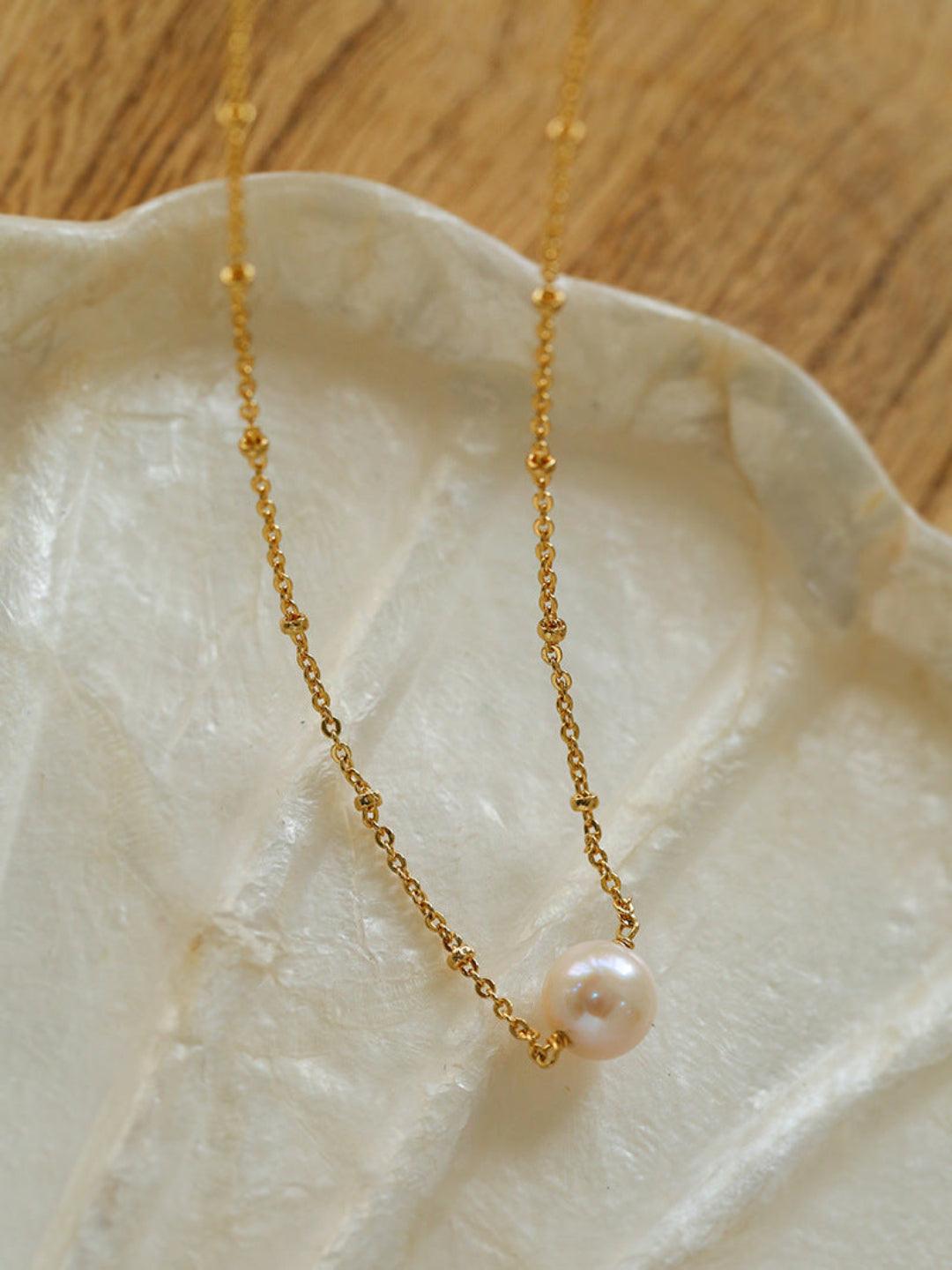 Overlay Natural Pearl Pendant Necklace - Gembea Jewelry
