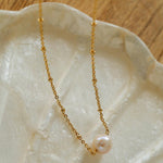 Overlay Natural Pearl Pendant Necklace - Gembea Jewelry