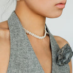 Hand-woven Freshwater Pearl Hoop Earring - Gembea Jewelry