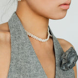 Hand-woven Freshwater Pearl Hoop Earring - Gembea Jewelry
