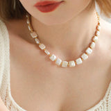 Natural Freshwater Square Pearl Necklace - Gembea Jewelry