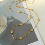 Overlay Embossed Mini Gold Coin Necklace - Gembea Jewelry