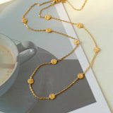 Overlay Embossed Mini Gold Coin Necklace - Gembea Jewelry