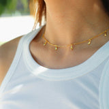 Overlay Chain Drop Choker Necklace - Gembea Jewelry