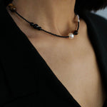 Sea's Embrace Series Pearl Black Agate Necklace - Gembea Jewelry
