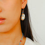 Spring Heartbeat Blue Turquoise Baroque Earrings - Gembea Jewelry