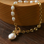 Y-shape Spliced Chain Pearl Bracelet - Gembea Jewelry
