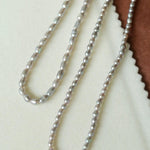 Grey Rice Pearl Necklace - Gembea Jewelry