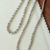 Grey Rice Pearl Necklace - Gembea Jewelry