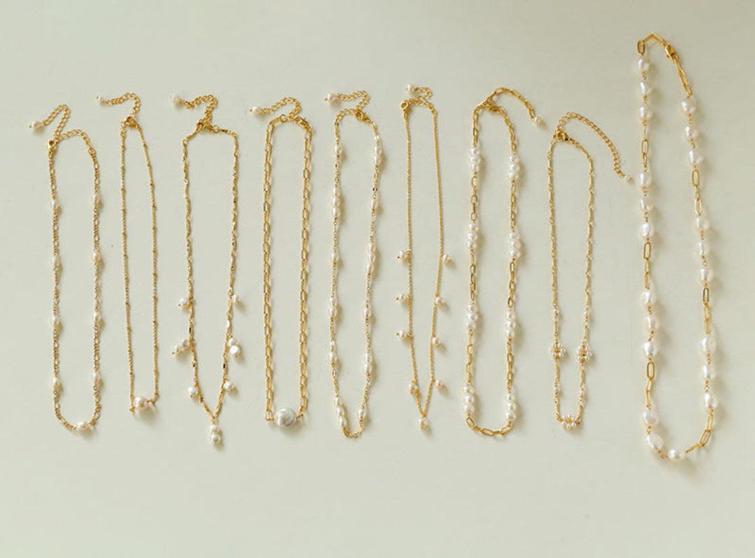 Overlay Natural Pearl Pendant Necklace - Gembea Jewelry