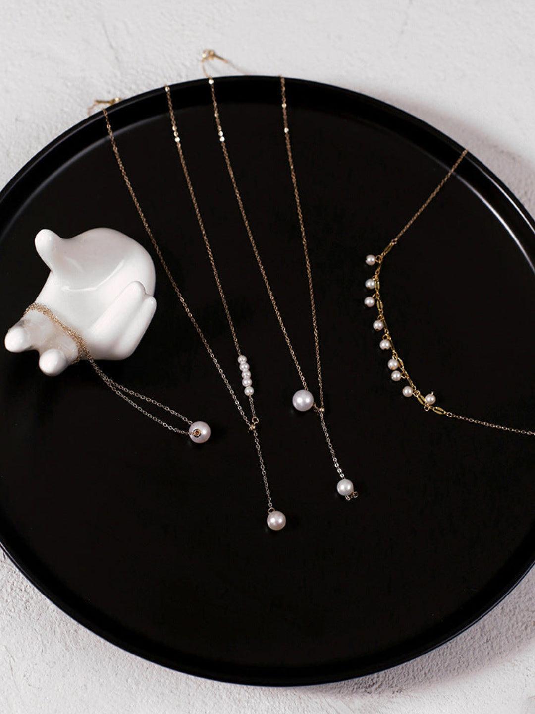 Love and the City D Model Chain Pearl Necklace - Gembea Jewelry