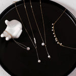 Love and the City D Model Chain Pearl Necklace - Gembea Jewelry