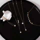Love and the City D Model Chain Pearl Necklace - Gembea Jewelry